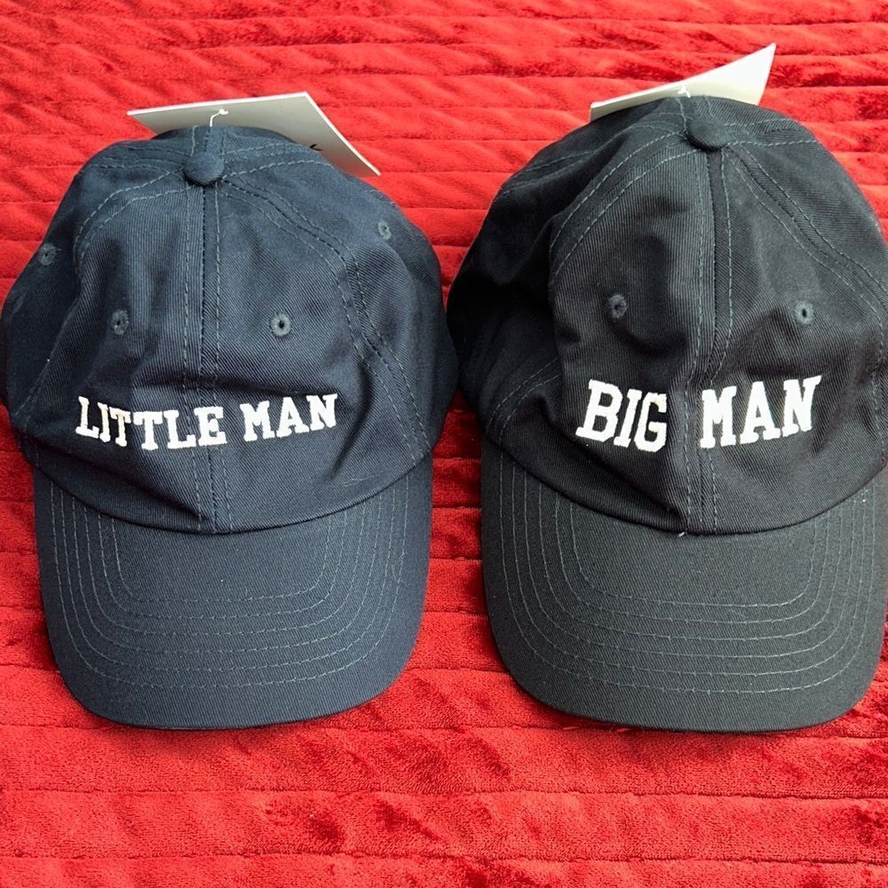 Big Man / Little Man Embroidered Asjustable Baseball Caps Set of 2 🧢 🧢-